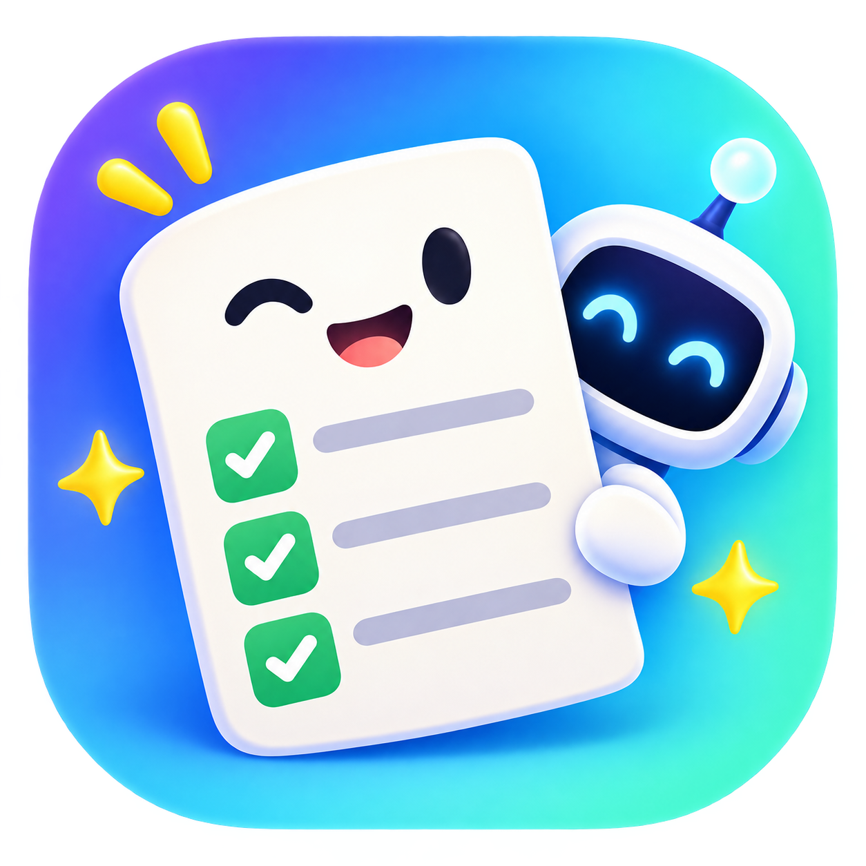ListBot robot holding a checklist